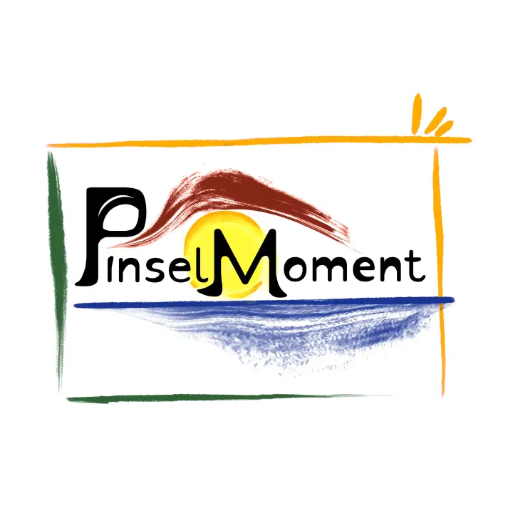Profile picture showing brushstrokes in a frame and the name PinselMoment