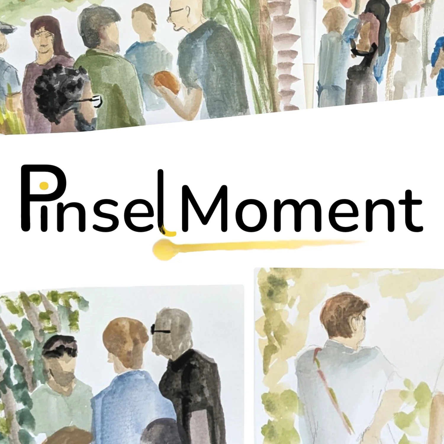 Profile picture showing brushstrokes in a frame and the name PinselMoment